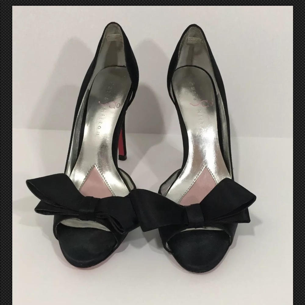 Paris Hilton “Seniorita” Black Bow Heels - Picture 2 of 6